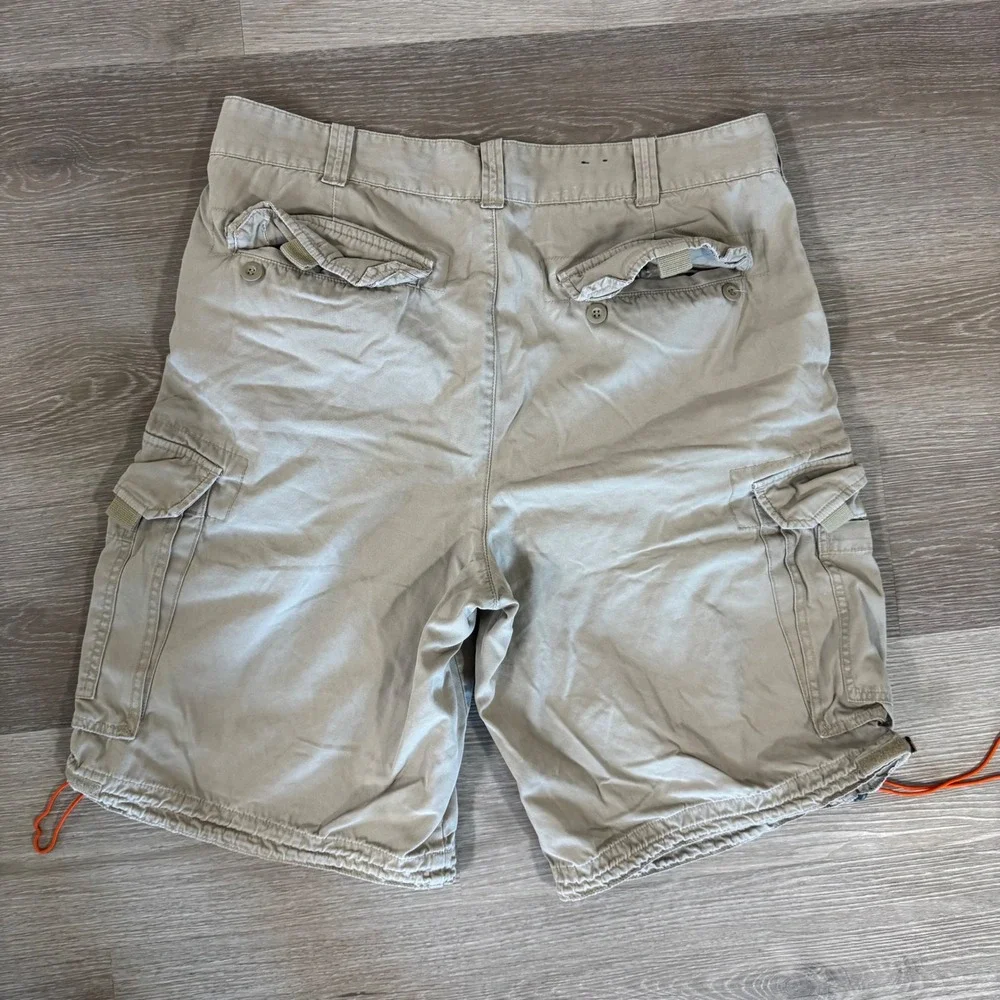 Vtg Aeropostale Cargo Shorts Mens 36 Tan A87 Utility Cotton Adjustable Hem